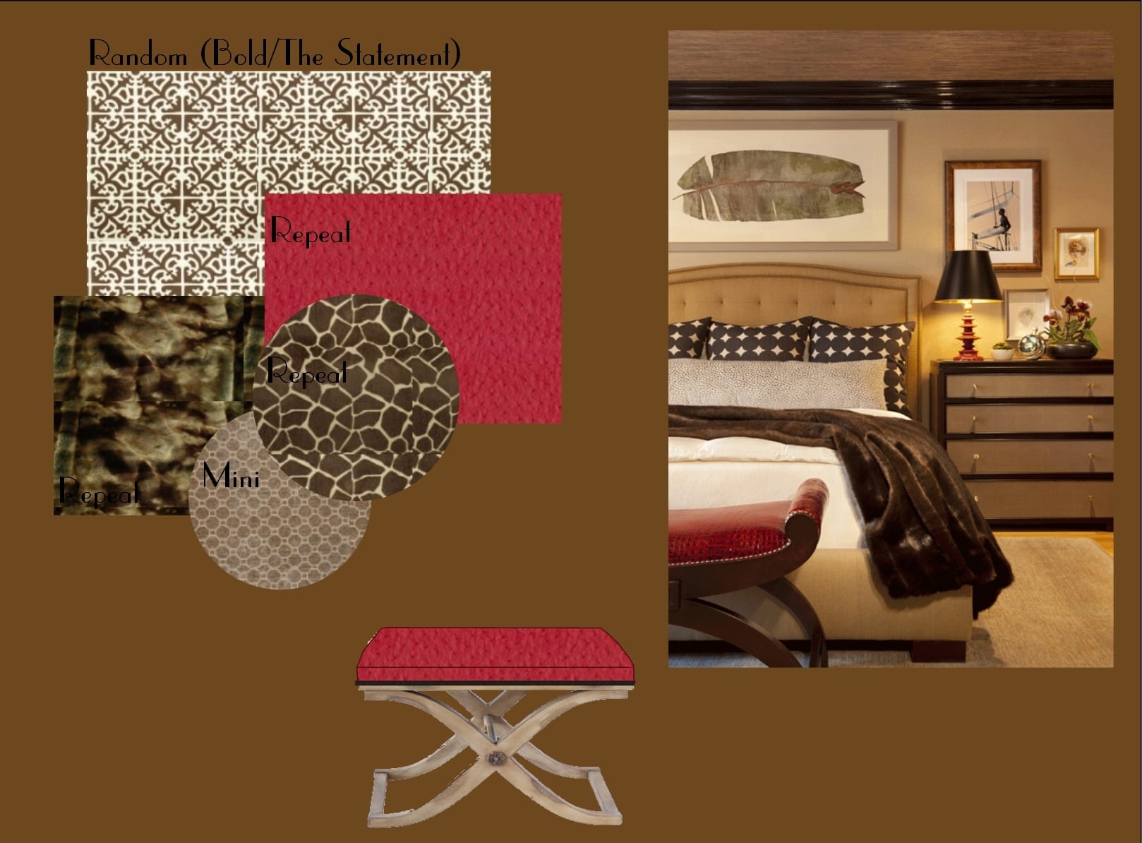 masculine bedroom pattern blending